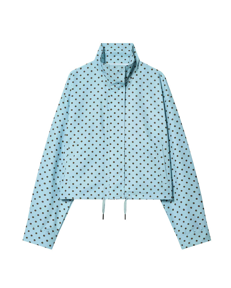 Curvvvy™ Retro Polka Dot Drawstring Cropped Jacket