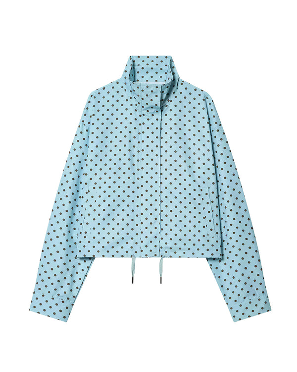 Curvvvy™ Retro Polka Dot Drawstring Cropped Jacket