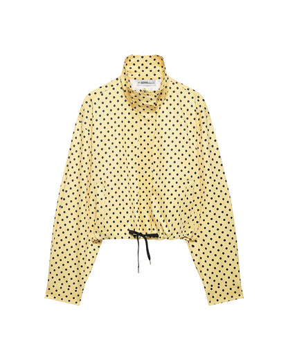 Curvvvy™ Retro Polka Dot Drawstring Cropped Jacket