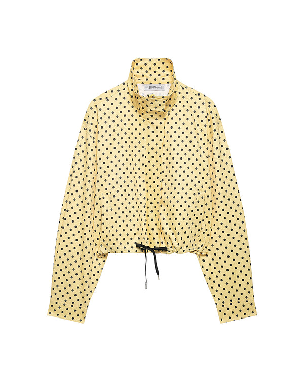 Curvvvy™ Retro Polka Dot Drawstring Cropped Jacket
