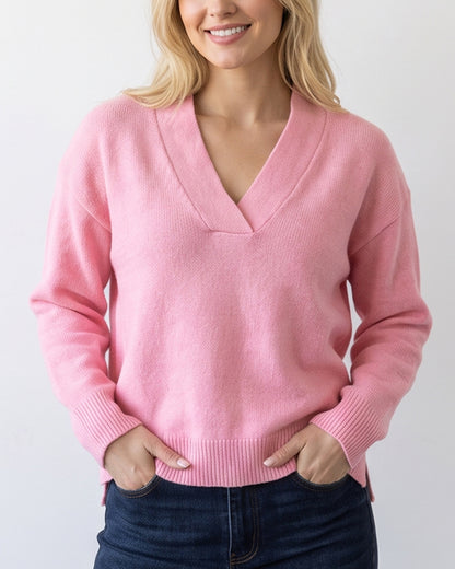 Curvvvy™ Strickpullover mit Polokragen – Lockerer Pullover mit halber Knopfleiste
