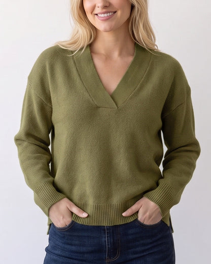 Curvvvy™ Strickpullover mit Polokragen – Lockerer Pullover mit halber Knopfleiste