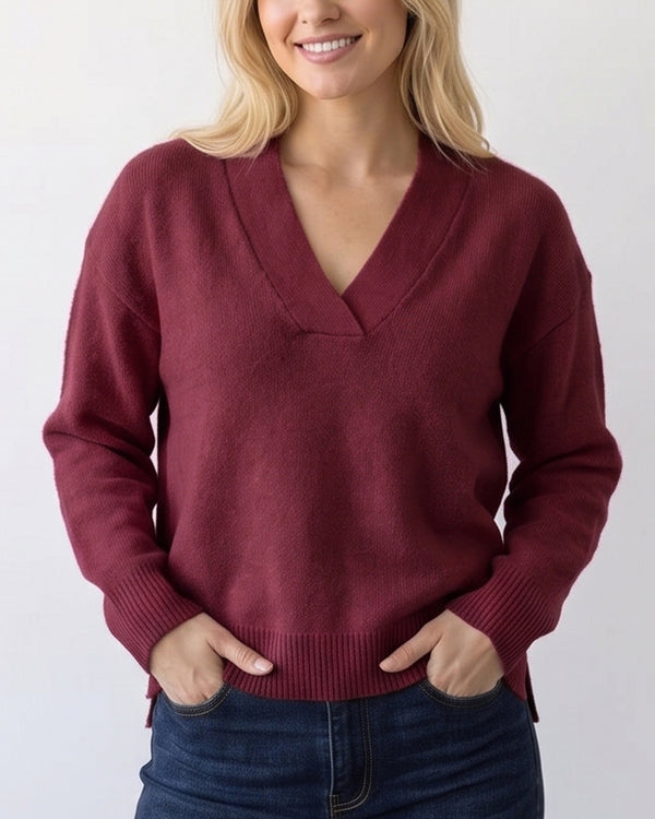 Curvvvy™ Strickpullover mit Polokragen – Lockerer Pullover mit halber Knopfleiste