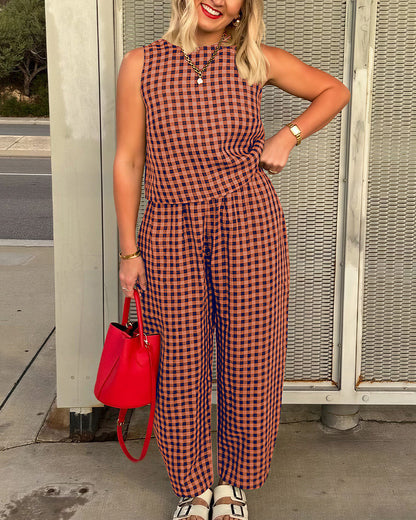 Curvvvy™ Conjunto de Estar en Casa: Top Asimétrico de Manga Larga y Pantalón de Pierna Ancha