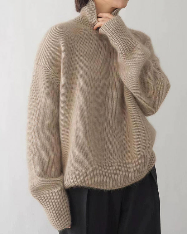 Curvvvy™ Maglione in maglia con colletto polo – Pullover morbido con mezza abbottonatura