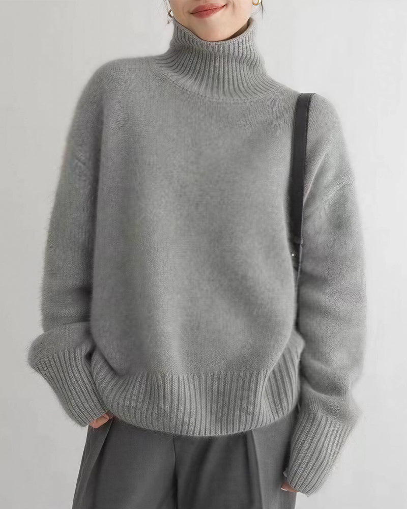 Curvvvy™ Maglione in maglia con colletto polo – Pullover morbido con mezza abbottonatura
