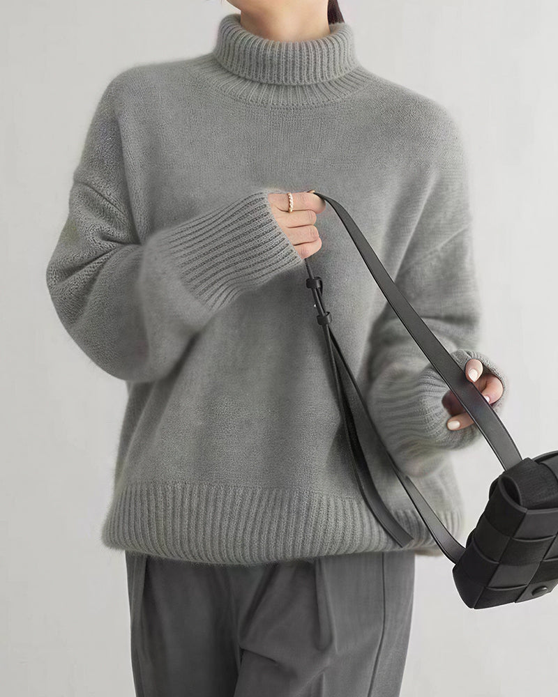 Curvvvy™ Maglione in maglia con colletto polo – Pullover morbido con mezza abbottonatura