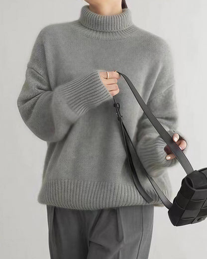 Curvvvy™ Maglione in maglia con colletto polo – Pullover morbido con mezza abbottonatura