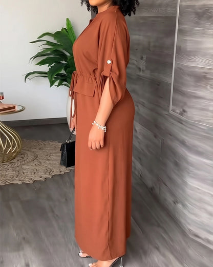 Curvvvy™ Abito Maxi Casual Senza Maniche con Spacco e Tasche