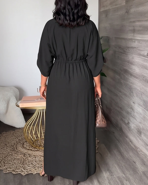 Curvvvy™ Abito Maxi Casual Senza Maniche con Spacco e Tasche