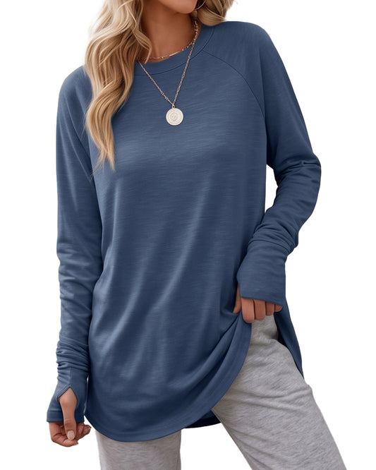 Curvvvy™ Loose-Fit Thumb Hole Long Sleeve Top