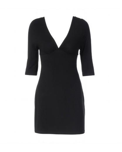 Curvvvy™ Vintage Suèdelook Maxi-jurk met Kantafwerking
