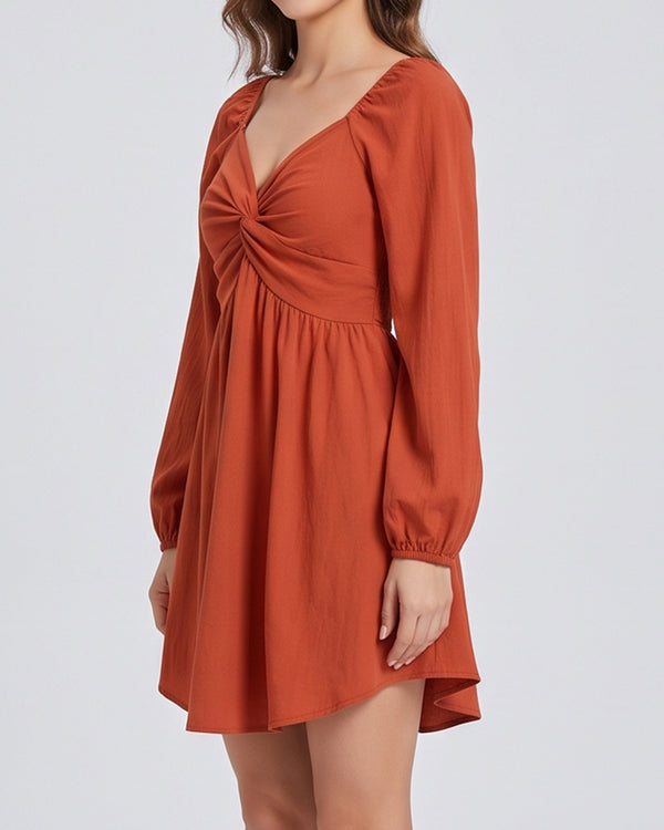 Curvvvy™ Gerafftes Neckholder-Bodycon-Minikleid