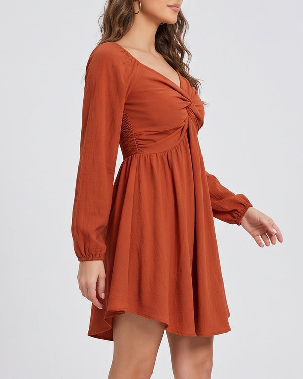 Curvvvy™ Gerafftes Neckholder-Bodycon-Minikleid