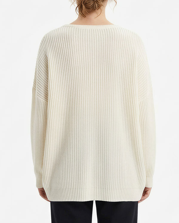 Curvvvy™ V-Neck Oversized Knit Pullover Sweater