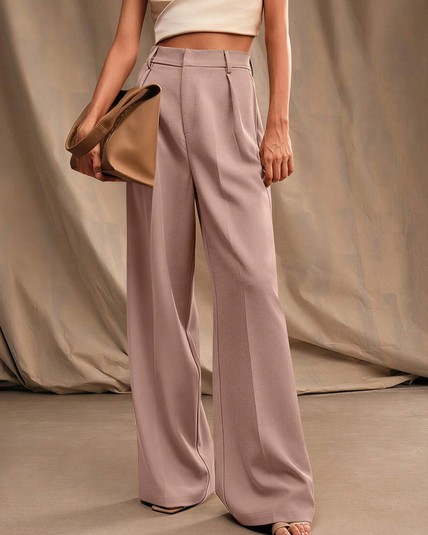 Curvvvy™ High-Waist Wide-Leg Casual Suit Pants