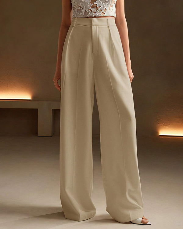 Curvvvy™ High-Waist Wide-Leg Casual Suit Pants