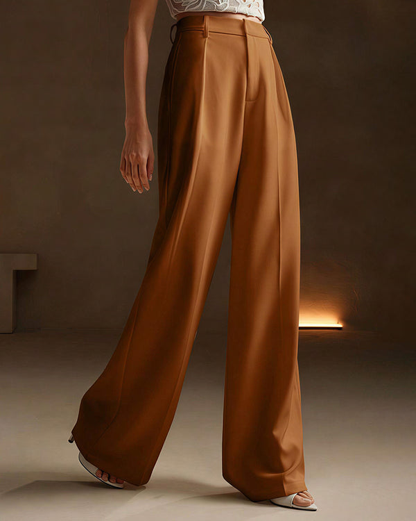 Curvvvy™ High-Waist Wide-Leg Casual Suit Pants