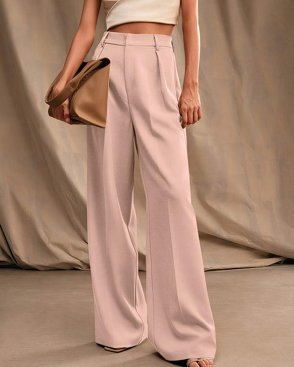 Curvvvy™ High-Waist Wide-Leg Casual Suit Pants