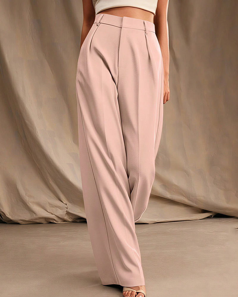 Curvvvy™ High-Waist Wide-Leg Casual Suit Pants