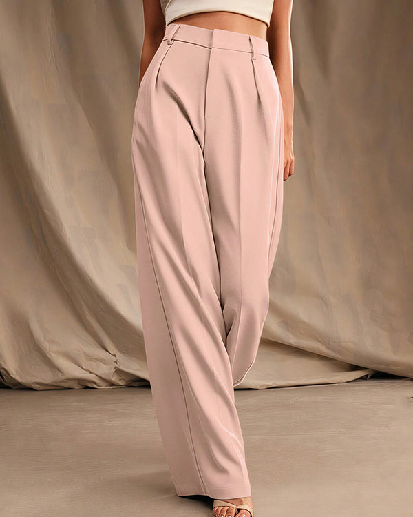 Curvvvy™ High-Waist Wide-Leg Casual Suit Pants
