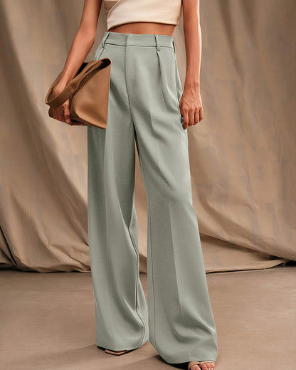 Curvvvy™ High-Waist Wide-Leg Casual Suit Pants