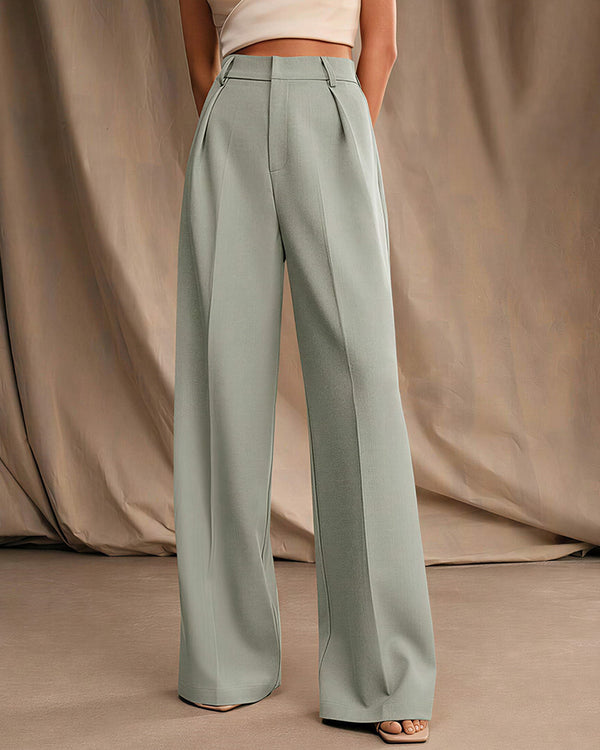 Curvvvy™ High-Waist Wide-Leg Casual Suit Pants