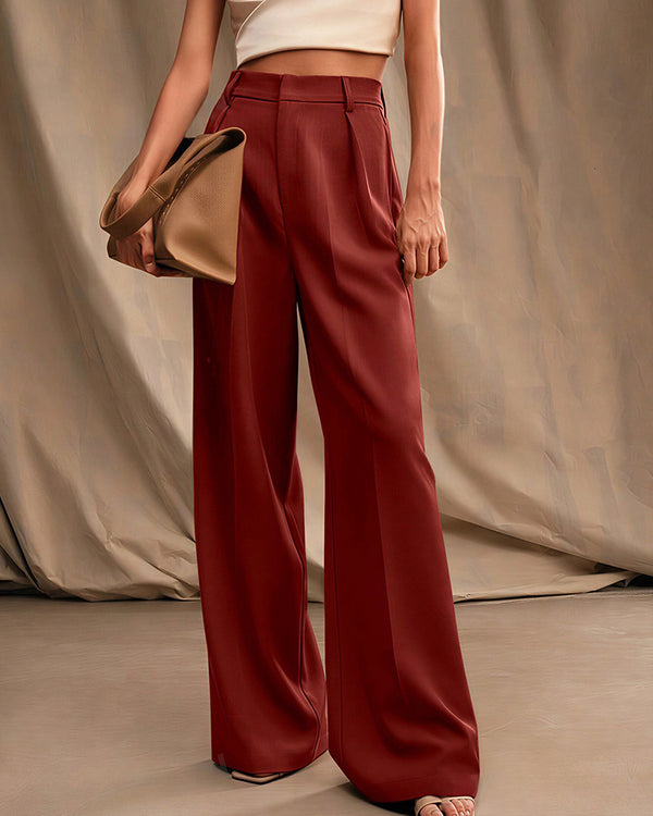 Curvvvy™ High-Waist Wide-Leg Casual Suit Pants