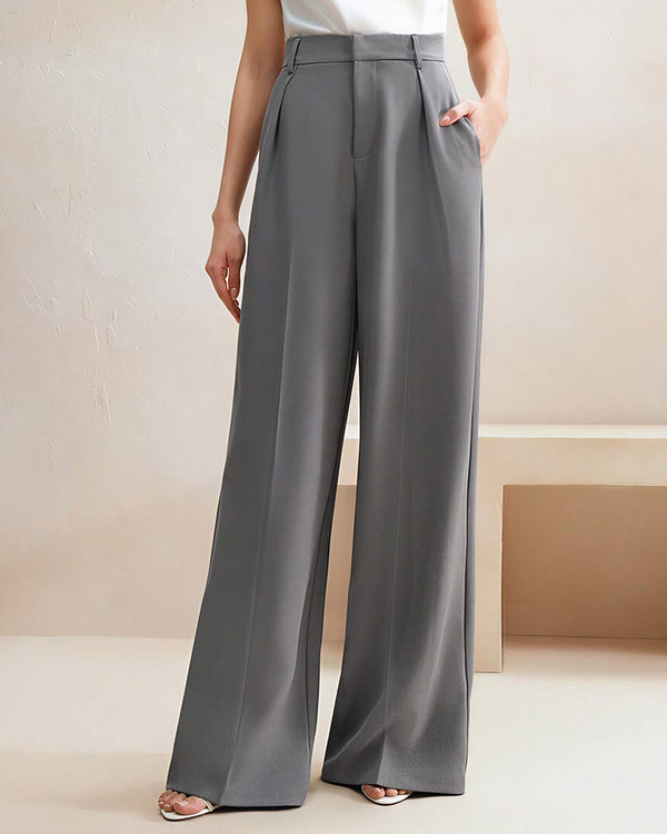 Curvvvy™ High-Waist Wide-Leg Casual Suit Pants