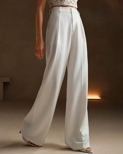 Curvvvy™ High-Waist Wide-Leg Casual Suit Pants