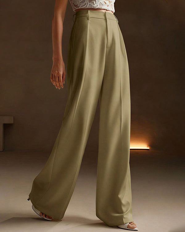 Curvvvy™ High-Waist Wide-Leg Casual Suit Pants