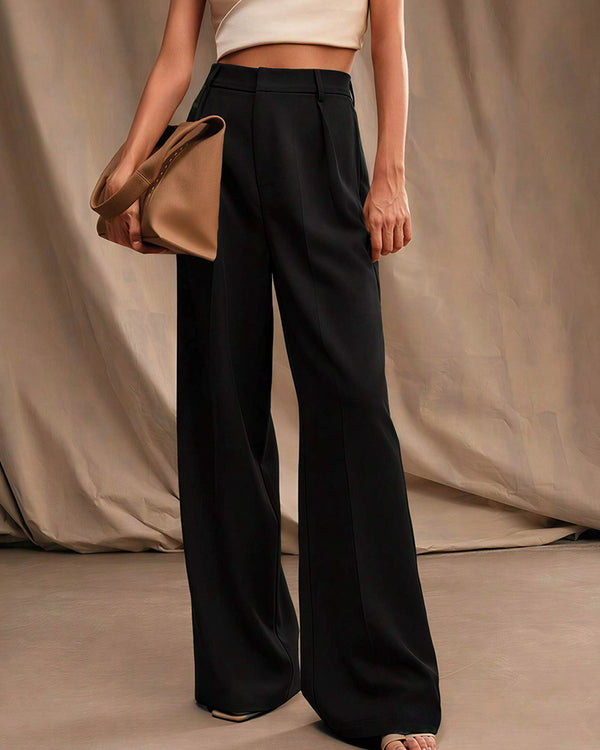 Curvvvy™ High-Waist Wide-Leg Casual Suit Pants