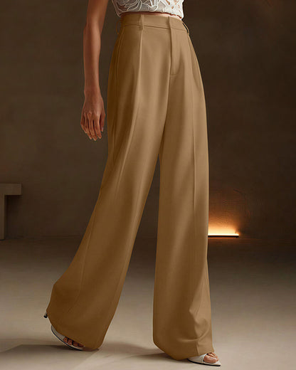 Curvvvy™ High-Waist Wide-Leg Casual Suit Pants