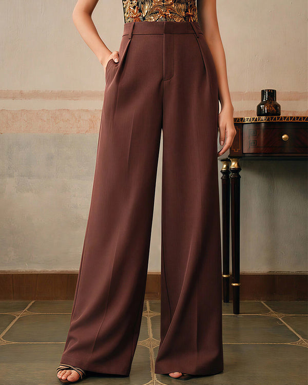 Curvvvy™ High-Waist Wide-Leg Casual Suit Pants