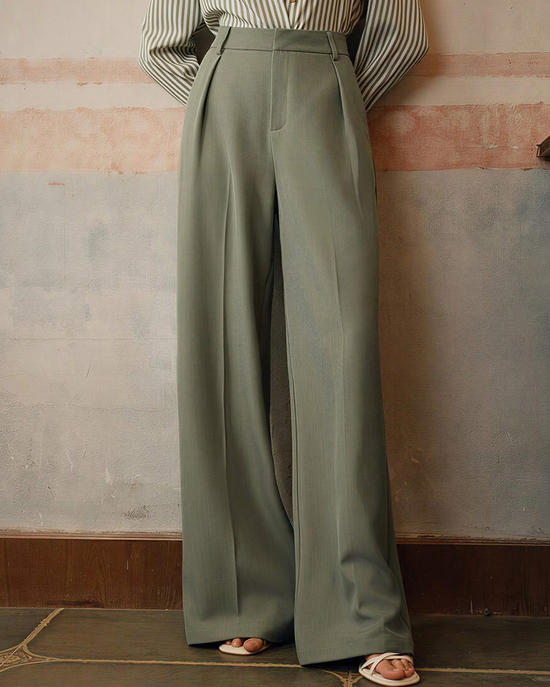 Curvvvy™ High-Waist Wide-Leg Casual Suit Pants