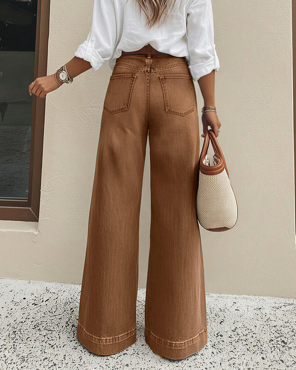 Curvvvy™ Cropped Jeans im Used-Look mit offenem Saum