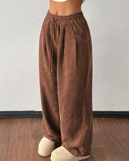 Curvvvy™ Pantalon d'Intérieur Fluide à Jambe Large et Cordon de Serrage