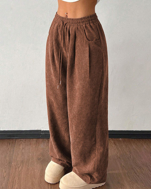 Curvvvy™ Pantalon d'Intérieur Fluide à Jambe Large et Cordon de Serrage