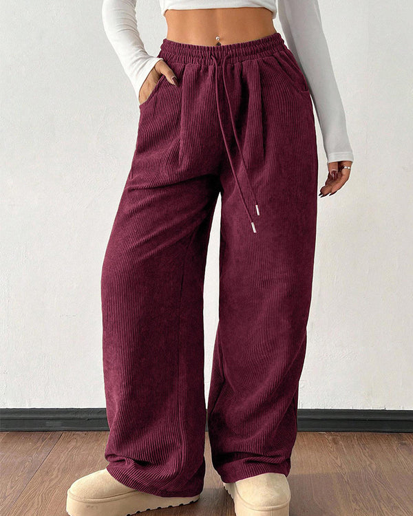 Curvvvy™ Pantalon d'Intérieur Fluide à Jambe Large et Cordon de Serrage