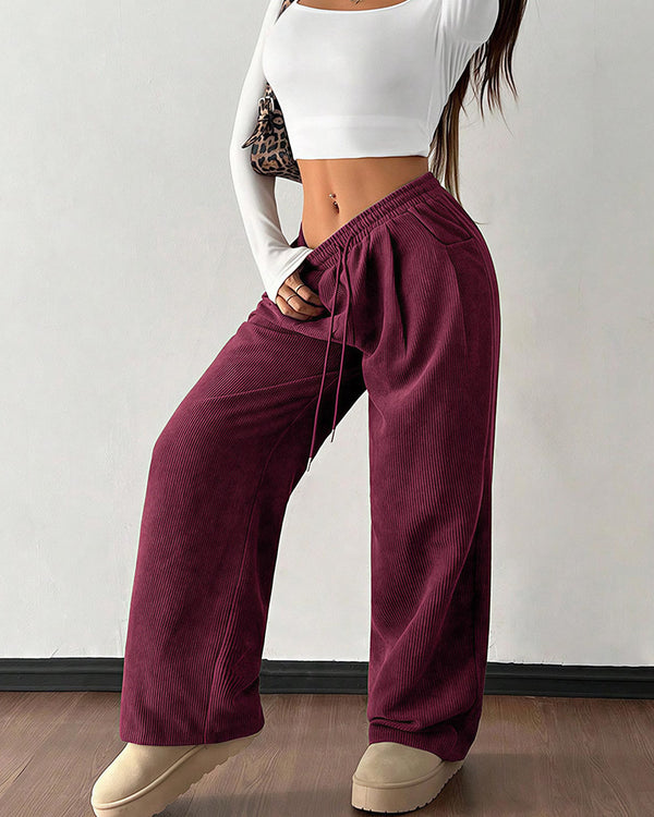 Curvvvy™ Pantalon d'Intérieur Fluide à Jambe Large et Cordon de Serrage