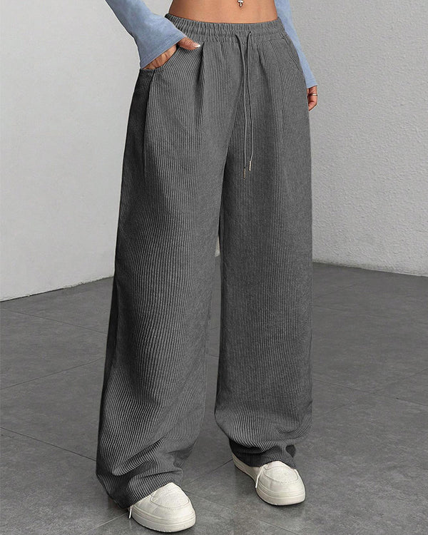 Curvvvy™ Pantalon d'Intérieur Fluide à Jambe Large et Cordon de Serrage