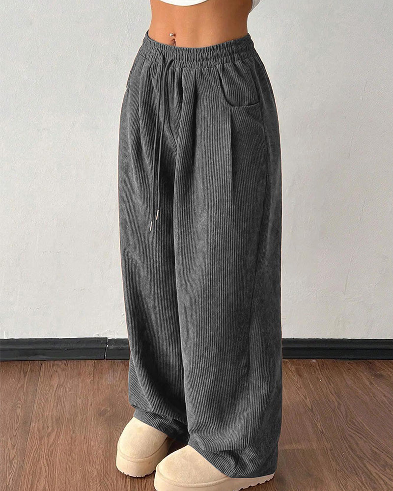 Curvvvy™ Pantalon d'Intérieur Fluide à Jambe Large et Cordon de Serrage