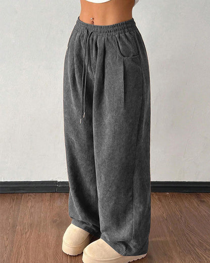 Curvvvy™ Pantalon d'Intérieur Fluide à Jambe Large et Cordon de Serrage