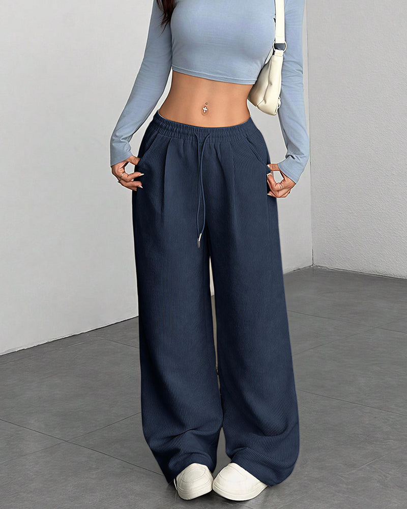 Curvvvy™ Pantalon d'Intérieur Fluide à Jambe Large et Cordon de Serrage