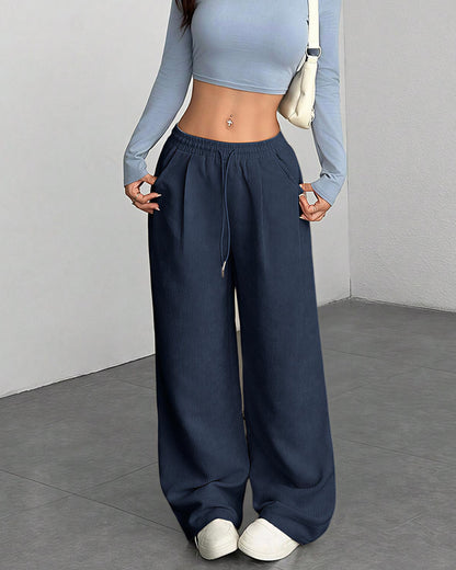 Curvvvy™ Pantalon d'Intérieur Fluide à Jambe Large et Cordon de Serrage