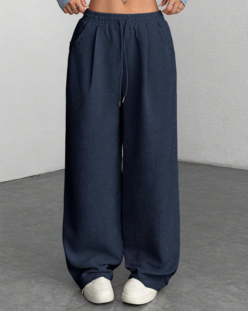 Curvvvy™ Pantalon d'Intérieur Fluide à Jambe Large et Cordon de Serrage