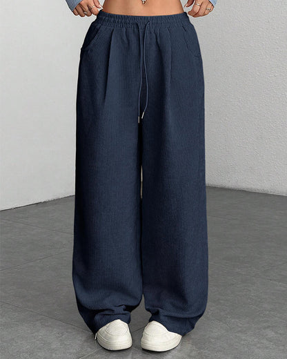 Curvvvy™ Pantalon d'Intérieur Fluide à Jambe Large et Cordon de Serrage