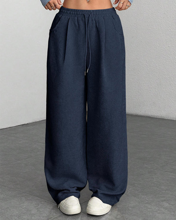 Curvvvy™ Pantalon d'Intérieur Fluide à Jambe Large et Cordon de Serrage