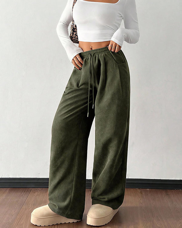 Curvvvy™ Pantalon d'Intérieur Fluide à Jambe Large et Cordon de Serrage