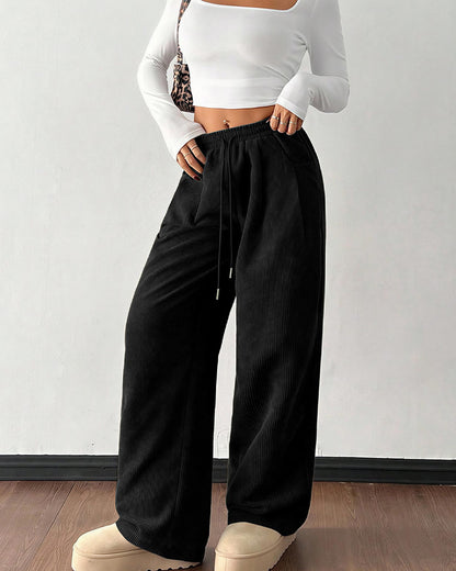 Curvvvy™ Pantalon d'Intérieur Fluide à Jambe Large et Cordon de Serrage
